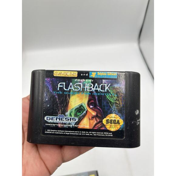 Flashback: The Quest for Identity (Sega Genesis, 1993) Box + Hang Tag & Works - Picture 5 of 8